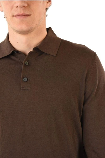 Shop Ermenegildo Zegna Men's Brown Cotton Polo Shirt