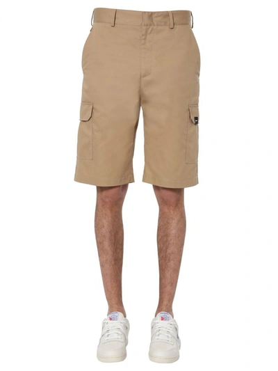 Shop Msgm Men's Beige Polyester Shorts