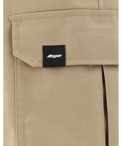 Shop Msgm Men's Beige Polyester Shorts