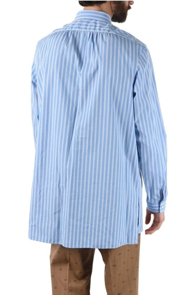Shop Gucci Men's Light Blue Cotton Shirt