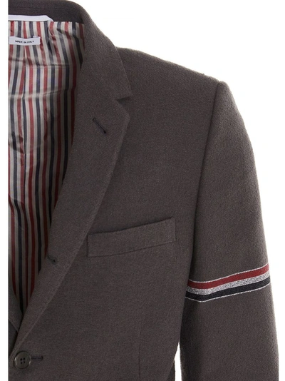 Shop Thom Browne Men's Grey Other Materials Outerwear Jacket