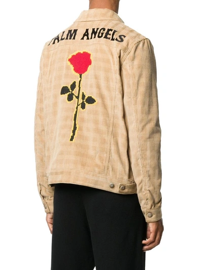 Shop Palm Angels Men's Beige Wool Jacket