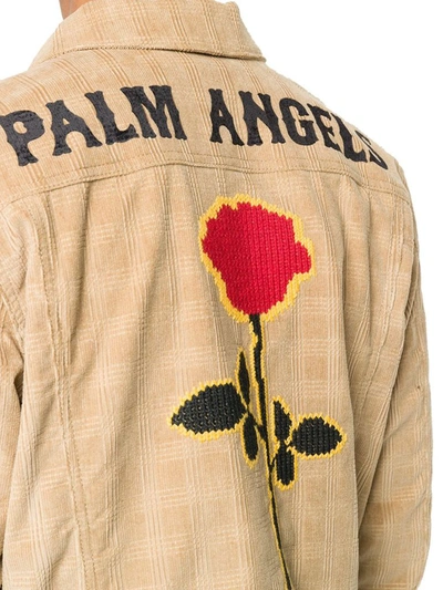 Shop Palm Angels Men's Beige Wool Jacket