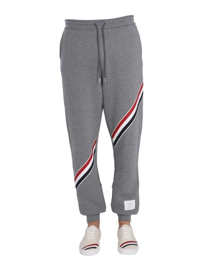 Shop Thom Browne Men's Grey Cotton Joggers