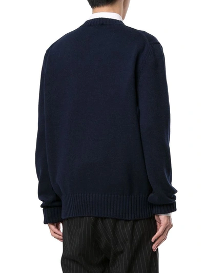 Shop Alexander Mcqueen Men's Blue Cotton Sweater