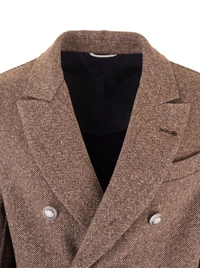 Shop Brunello Cucinelli Men's Brown Wool Coat