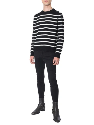 Shop Saint Laurent Men's Black Wool Sweater