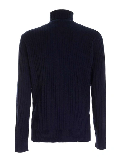 Shop Aspesi Men's Blue Wool Sweater