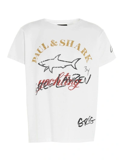 Shop Paul & Shark Men's White T-shirt