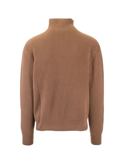 Shop Loro Piana Men's Brown Cashmere Sweater