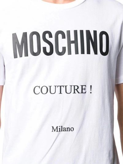 Shop Moschino Men's White Cotton T-shirt