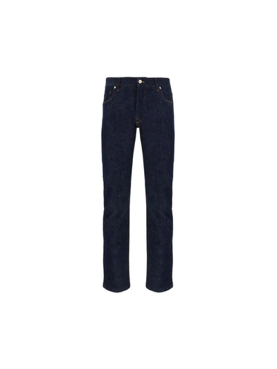 Shop Fendi Men's Blue Cotton Jeans