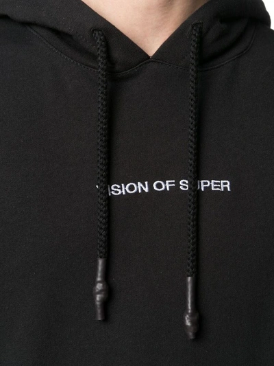 Shop Vision Of Super Men's Black Cotton Sweatshirt