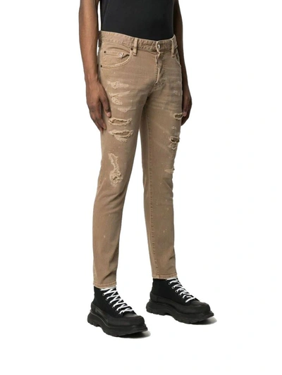 Shop Dsquared2 Men's Beige Cotton Jeans