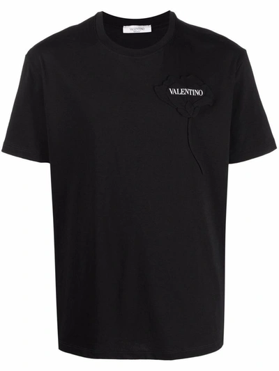 Shop Valentino Men's Black Cotton T-shirt
