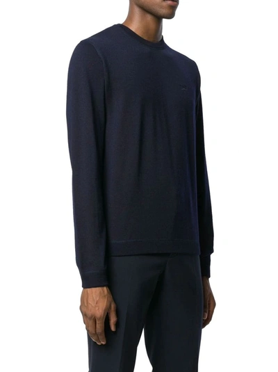 Shop Prada Men's Blue Wool Sweater