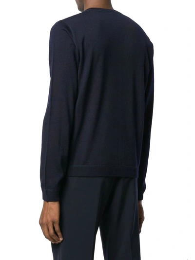 Shop Prada Men's Blue Wool Sweater