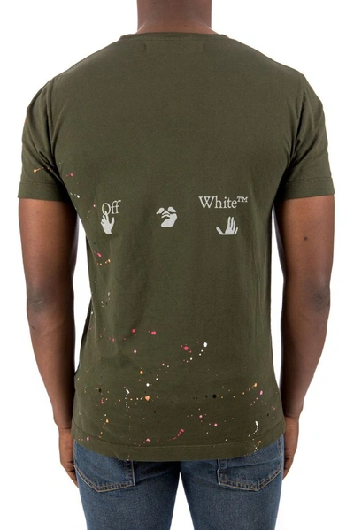 Shop Off-white Men's Green Other Materials T-shirt