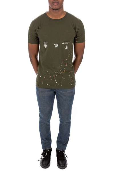 Shop Off-white Men's Green Other Materials T-shirt