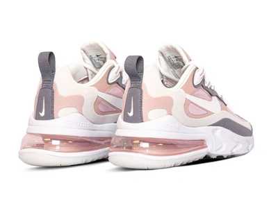 Nike Air Max 270 React Pink And Grey Trainers In Plum Chalk White Stone Mauve Modesens