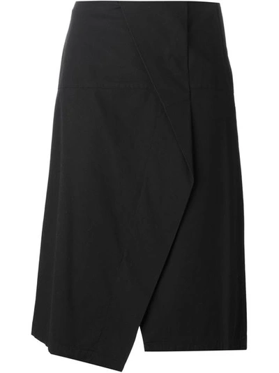 Marc By Marc Jacobs Crossover Front Asymmetric Skirt In Black