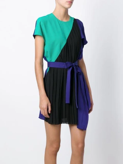 Shop Vionnet Pleated Detail Panelled Dress