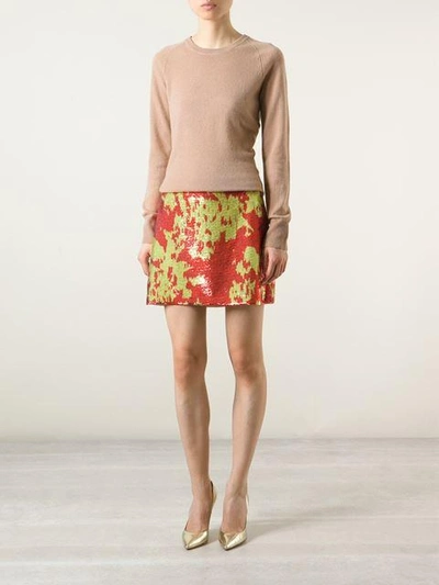 Shop Emanuel Ungaro Sequinned Mini Skirt