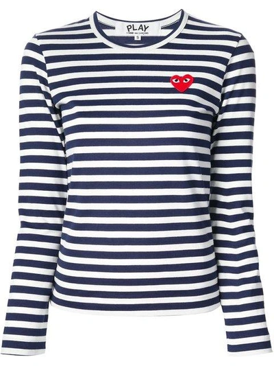 Shop Comme Des Garçons Play Long Sleeve Striped T-shirt