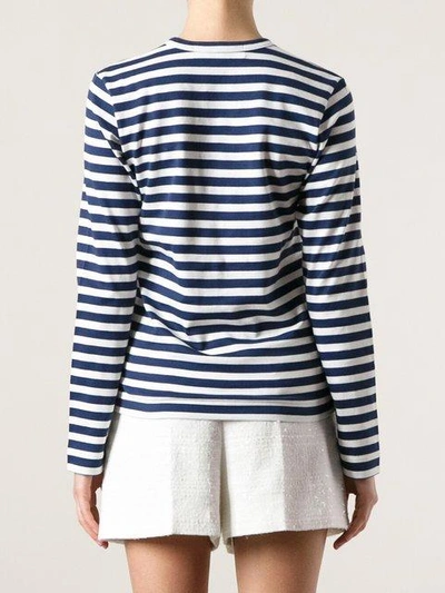 Shop Comme Des Garçons Play Long Sleeve Striped T-shirt