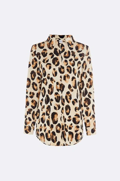 Fabienne Chapot Lily Cato Blouse Oatmeal Chocolate In Animal Print |  ModeSens