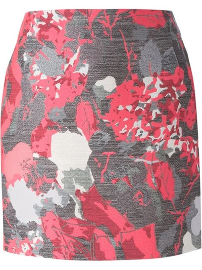 Antonio Berardi Floral Jacquard Mini Skirt In Fuchsia