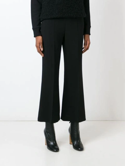 Shop Fendi Cropped Trousers In Black