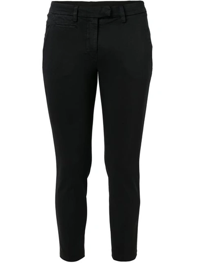 Shop Dondup Classic Cropped Trousers In Black