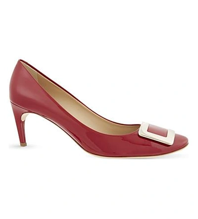 Shop Roger Vivier Belle De Nuit Leather Court Shoes In Red