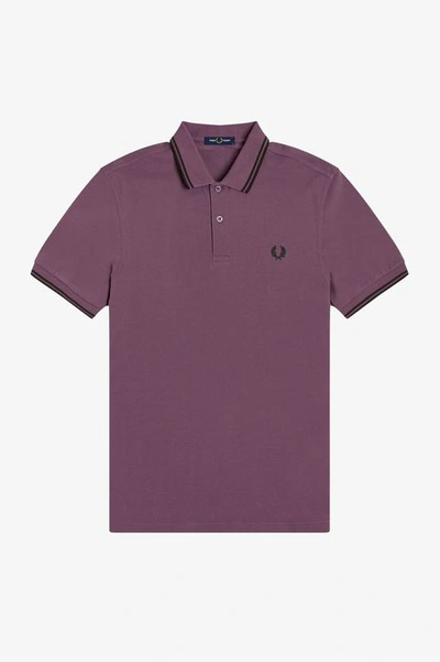 Fred Perry Twin Tipped Polo Shirt M3600 Black Plum In Purple | ModeSens