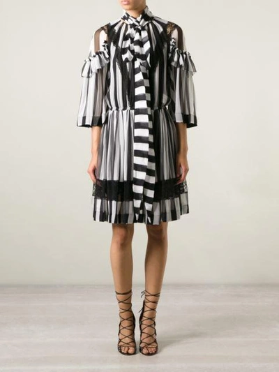 Shop Givenchy Striped Ruffled Dress