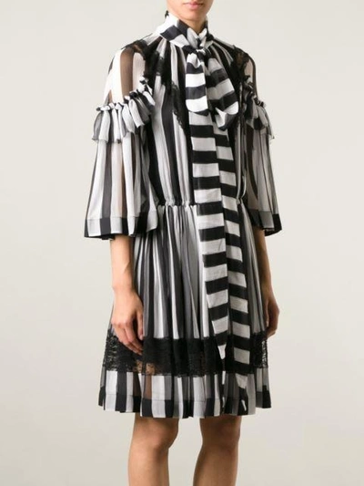 Shop Givenchy Striped Ruffled Dress