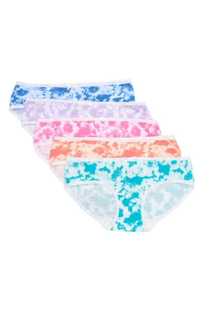 Shop Nordstrom Rack Kids' Hipster Cut Panties In Bright Tie Dye Pack