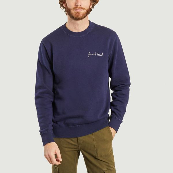 Maison Labiche French Touch Sweatshirt Navy Paris In Blue Modesens