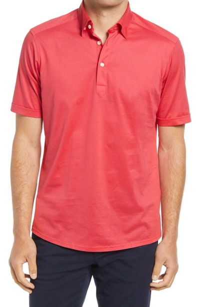 Shop Eton Contemporary Fit Jersey Polo In Pink