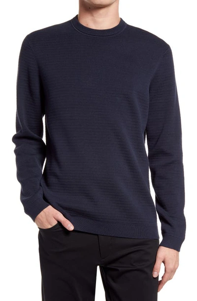 Shop Theory Stone Crewneck Cotton Sweater In Baltic - Z92