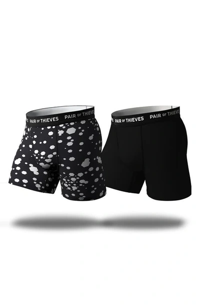 Pair Of Thieves Assorted 2-pack Superfit Performance Boxer Briefs In Black