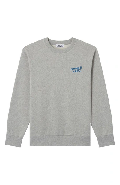 Shop Apc Michele Crewneck Sweatshirt In Pla Heathered Grey