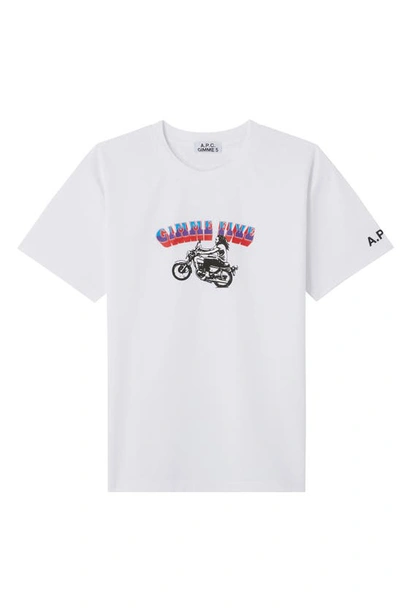 Shop A.p.c. Samy Graphic Tee In Aab White