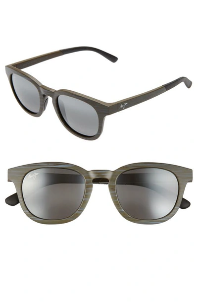 Shop Maui Jim Koko Head 48mm Polarizedplus2 Sunglasses In Matte Aqua Wood Grain/ Grey