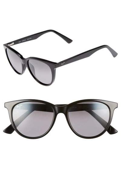 Shop Maui Jim Cathedrals 52mm Polarizedplus2® Cat Eye Sunglasses In Black Gloss/ Neutral Grey