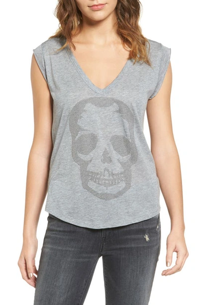 Shop Zadig & Voltaire Skull Tee In Gris Chine