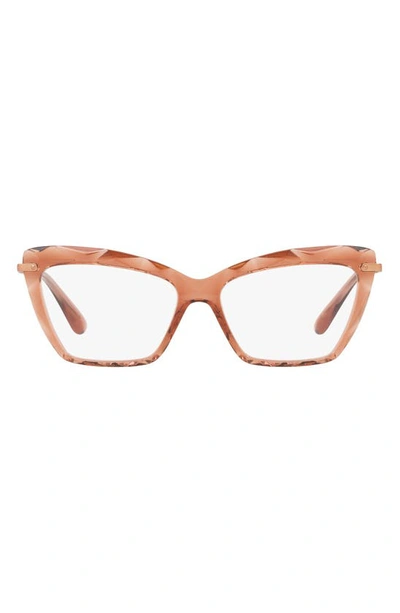 Dolce & Gabbana 53mm Cat Eye Optical Glasses In Transparent Pink | ModeSens