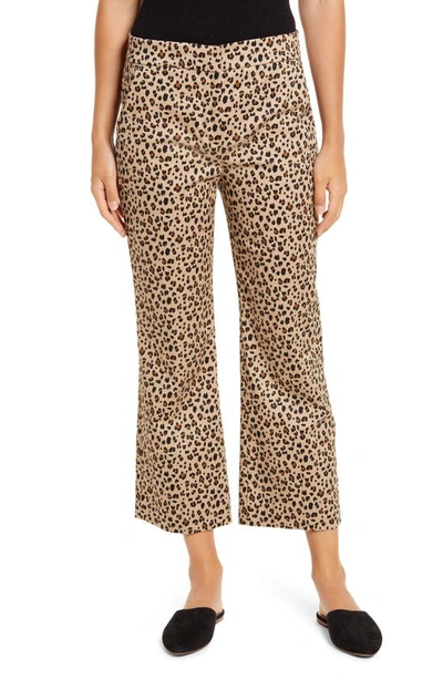 Shop Jcrew Leopard Print Chino Crop Flare Pants In Mod Leopard