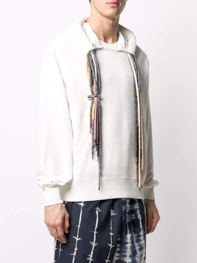 Ambush Printed Cotton Jersey Multi Cord Hoodie In White